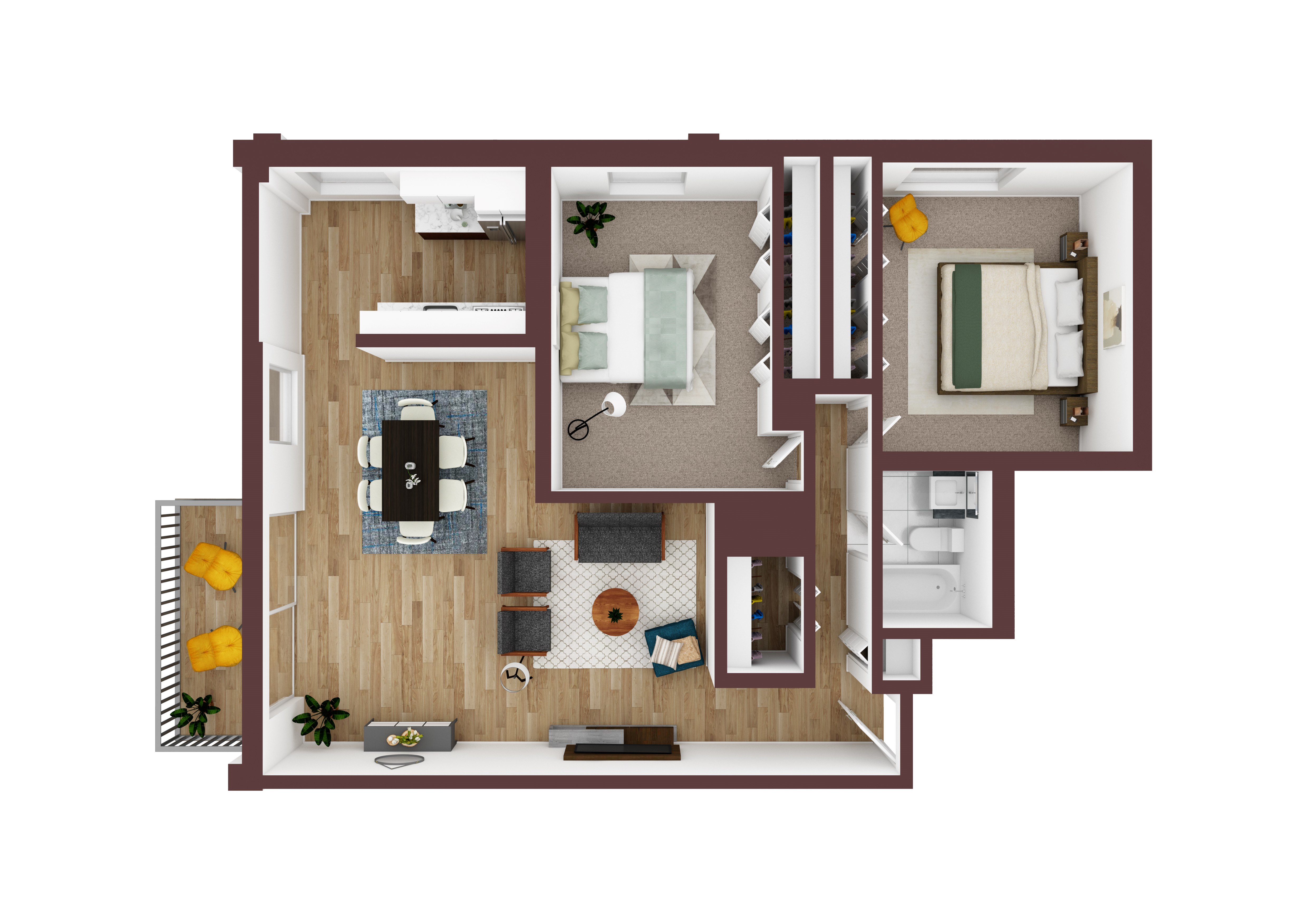 Rockville- 2 Bedroom, 1 Bath Apt. with modern appliances, wood-plank flooring, and lots of closet space.